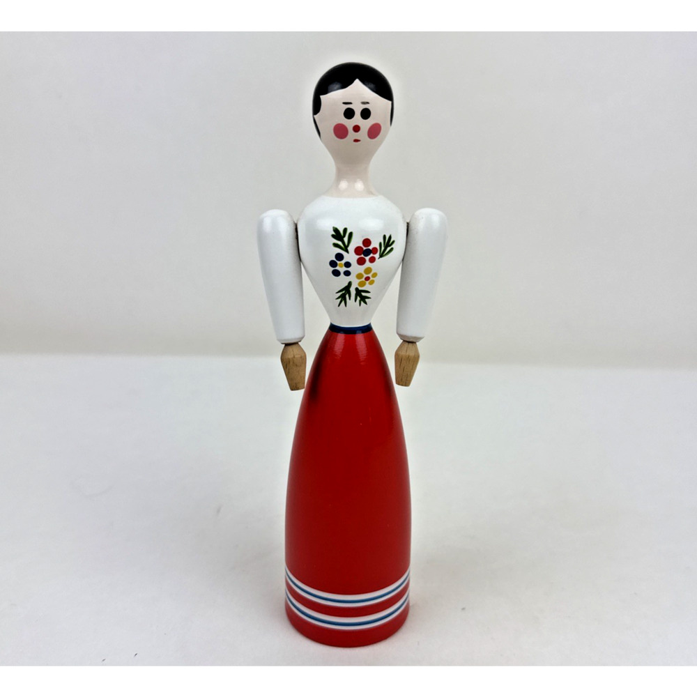 Bohemian Wooden Doll Handpainted in Czechoslovakia Krouna